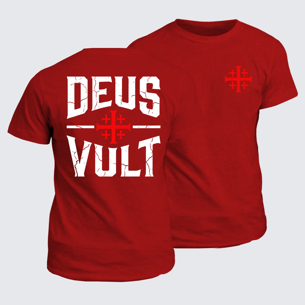 Deus Vult Jesus God Christian Cotton T-Shirt