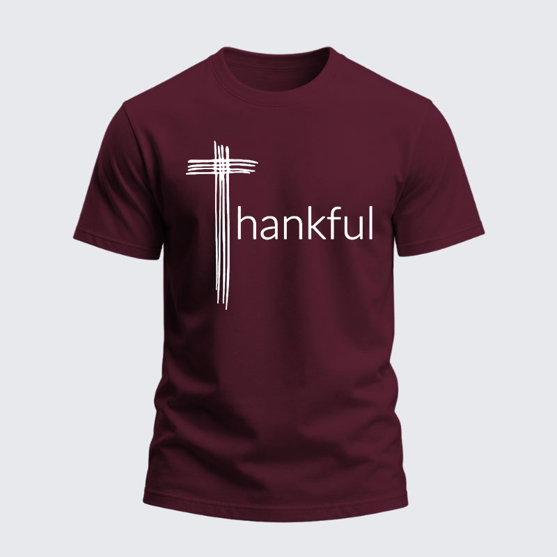 Heavyweight Cotton Tee -Thankful Cross