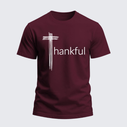 Heavyweight Cotton Tee -Thankful Cross