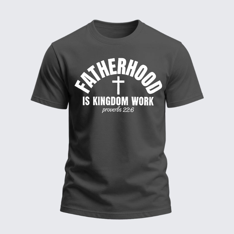 Heavyweight Cotton Tee - Fatherhood is Kingdom Work