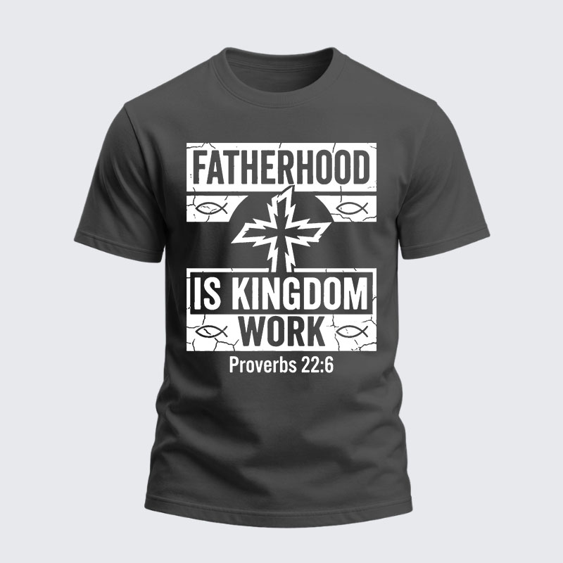 Heavyweight Cotton Tee - Fatherhood is Kingdom Work
