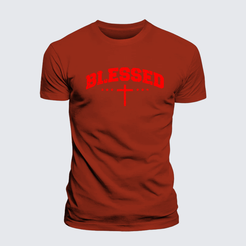 Blessed Cross Jesus God Christian Premium Mercerized Cotton Tee