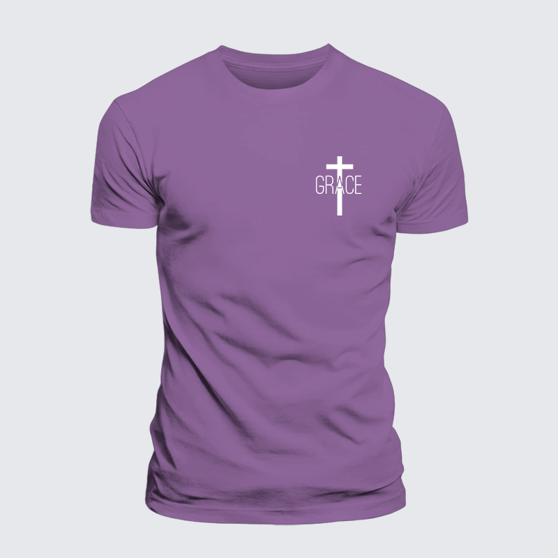 Grace Cross Jesus God Christian Premium Mercerized Cotton Tee