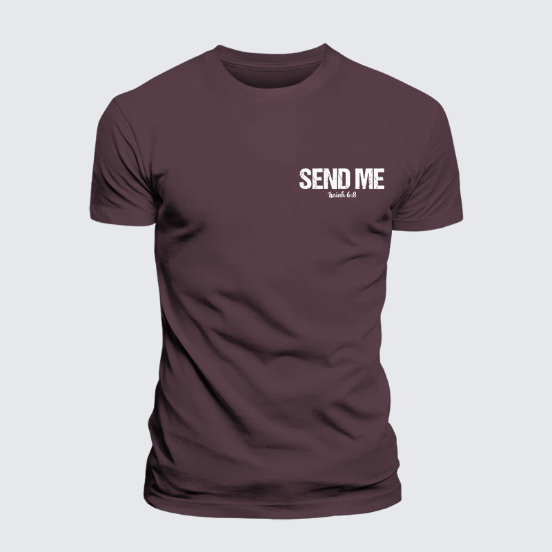 Isaiah 6:8 - SEND ME Jesus God Christian Premium Mercerized Cotton Tee