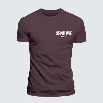 Isaiah 6:8 - SEND ME Jesus God Christian Premium Mercerized Cotton Tee