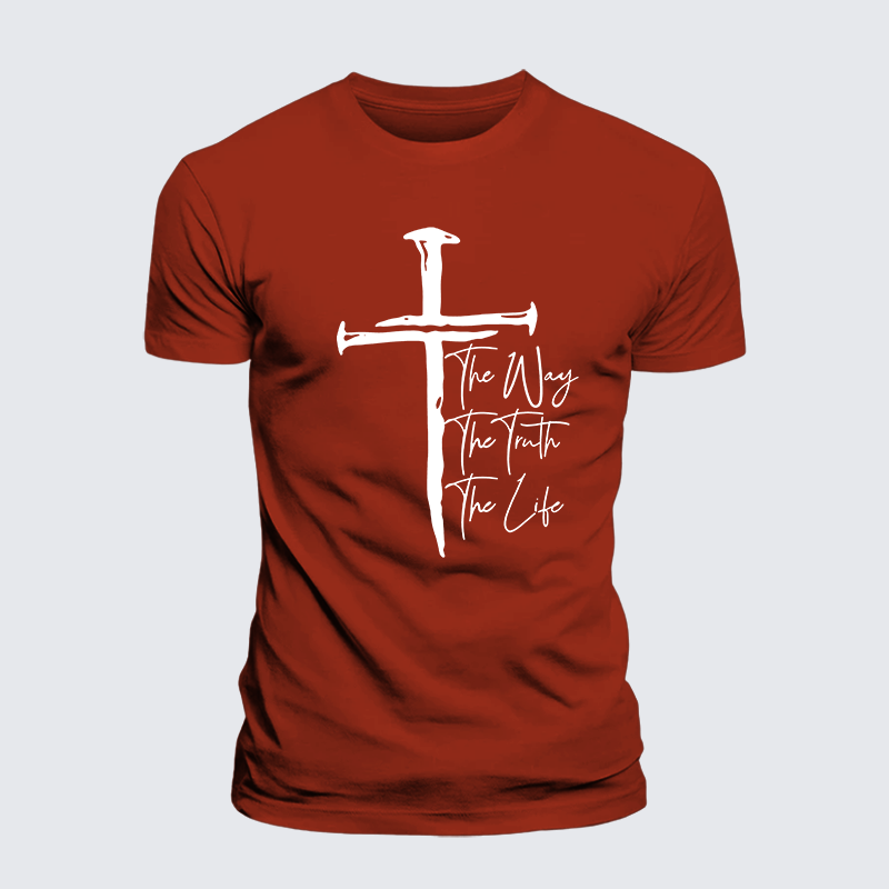 Jesus The Way The Truth The Life Jesus God Christian Premium Mercerized Cotton Tee