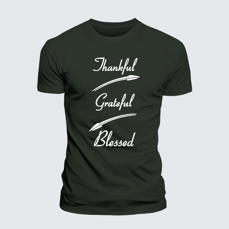 Thankful Grateful Blessed Jesus God Christian Premium Mercerized Cotton Tee