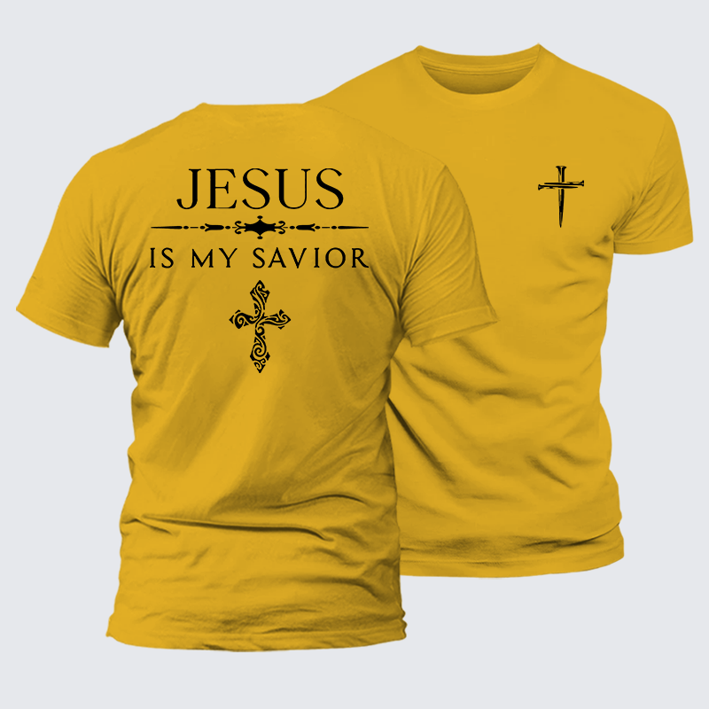Jesus Is My Savior Jesus God Christian Premium Mercerized Cotton Tee