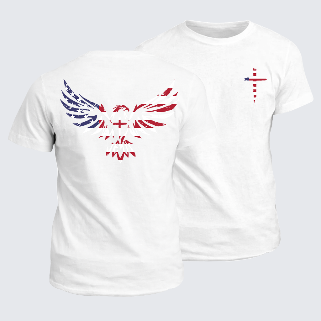 Wings Like Eagles Jesus God Christian Cotton T-Shirt