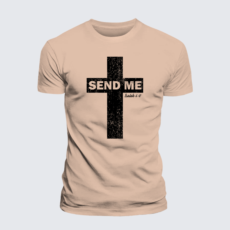 Send Me Isaiah 6:8 Jesus God Christian Premium Mercerized Cotton Tee