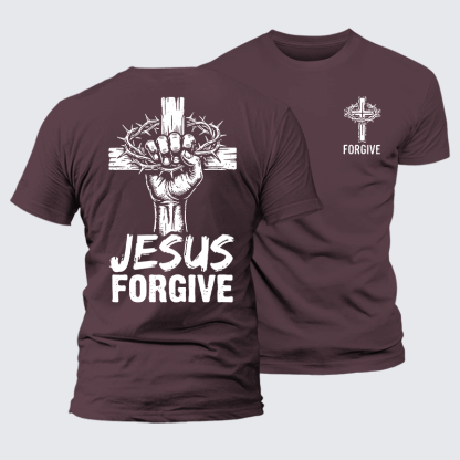Jesus Forgiven Jesus God Christian Premium Mercerized Cotton Tee