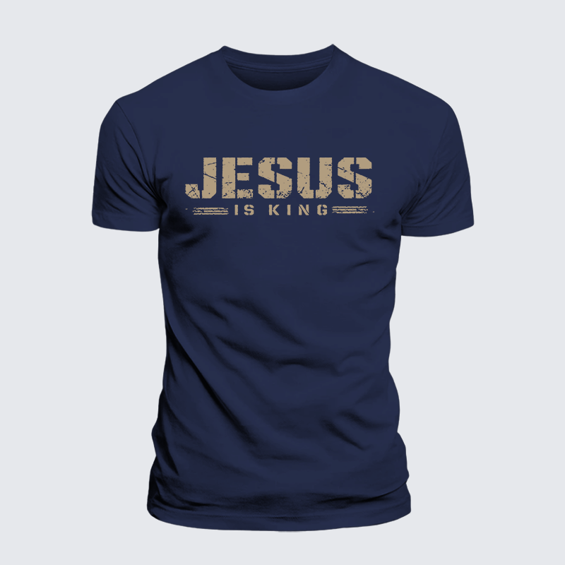Jesus Is King Jesus God Christian Premium Mercerized Cotton Tee