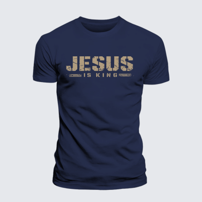 Jesus Is King Jesus God Christian Premium Mercerized Cotton Tee