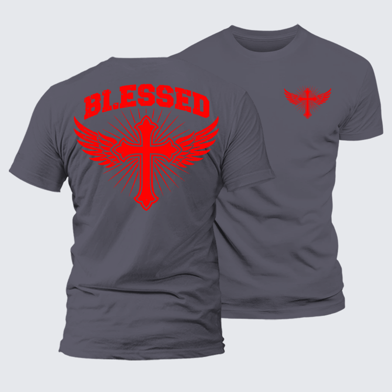 Blessed Cross Jesus God Christian Premium Mercerized Cotton Tee