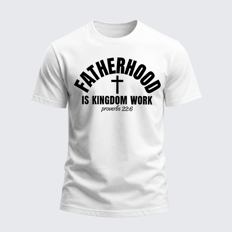 Heavyweight Cotton Tee - Fatherhood is Kingdom Work