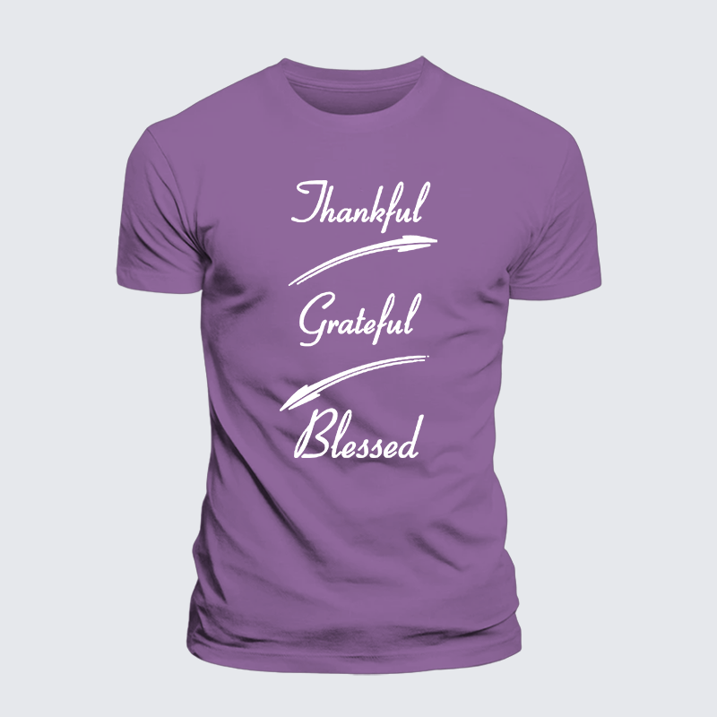 Thankful Grateful Blessed Jesus God Christian Premium Mercerized Cotton Tee