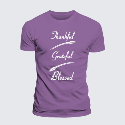 Thankful Grateful Blessed Jesus God Christian Premium Mercerized Cotton Tee