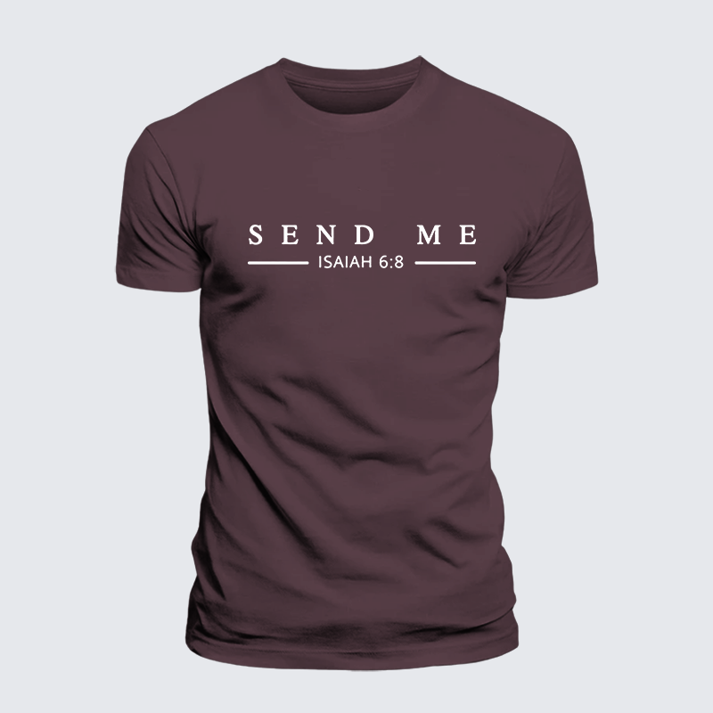 Send Me Isaiah 6:8 Jesus God Christian Premium Mercerized Cotton Tee