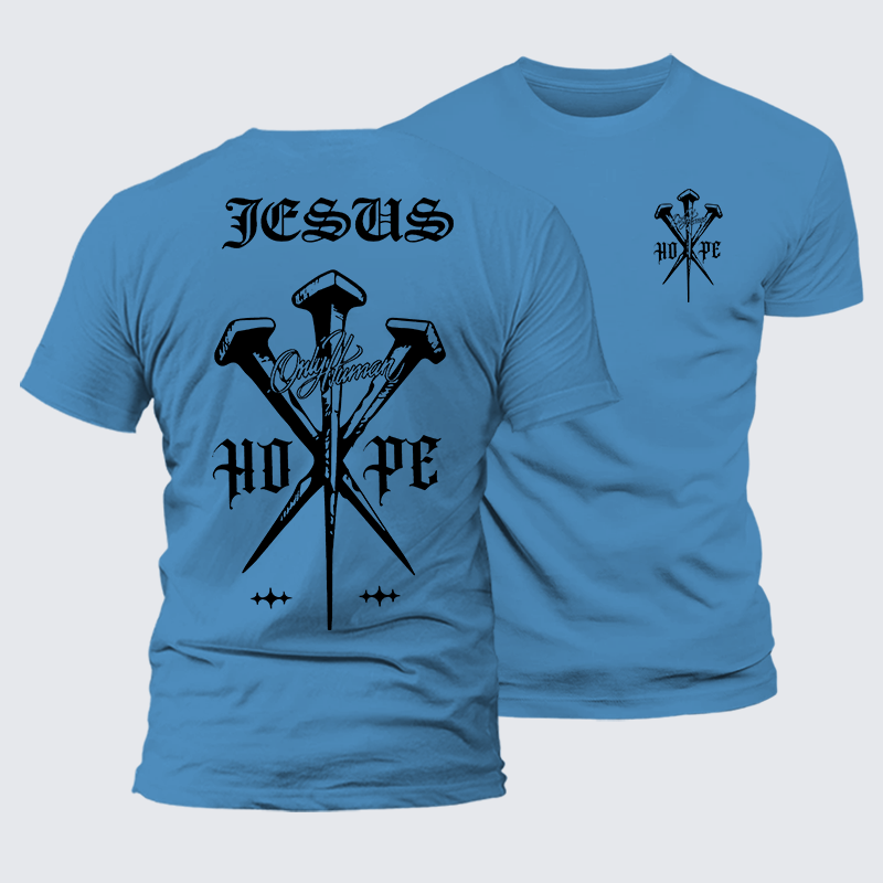 Only Human Hpoe Jesus God Christian Premium Mercerized Cotton Tee