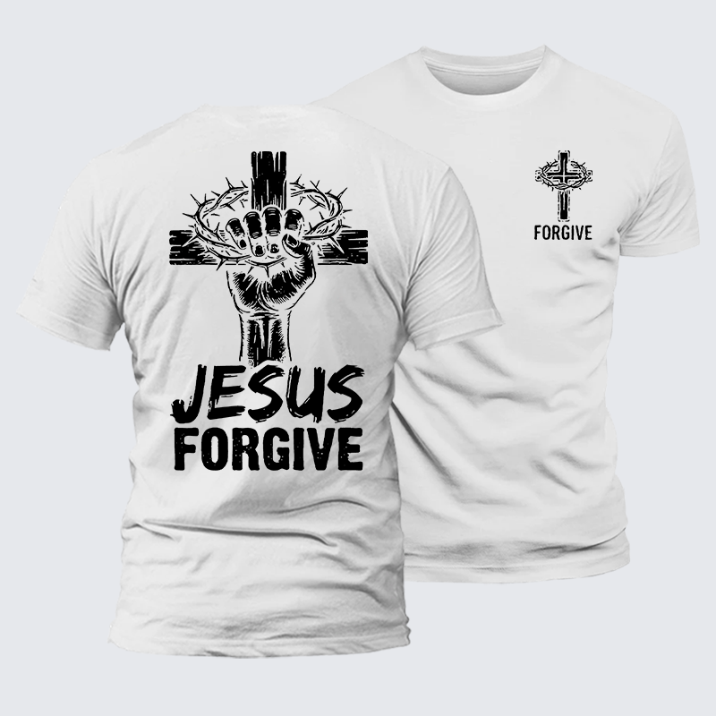 Jesus Forgiven Jesus God Christian Premium Mercerized Cotton Tee