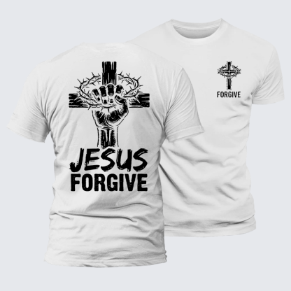Jesus Forgiven Jesus God Christian Premium Mercerized Cotton Tee