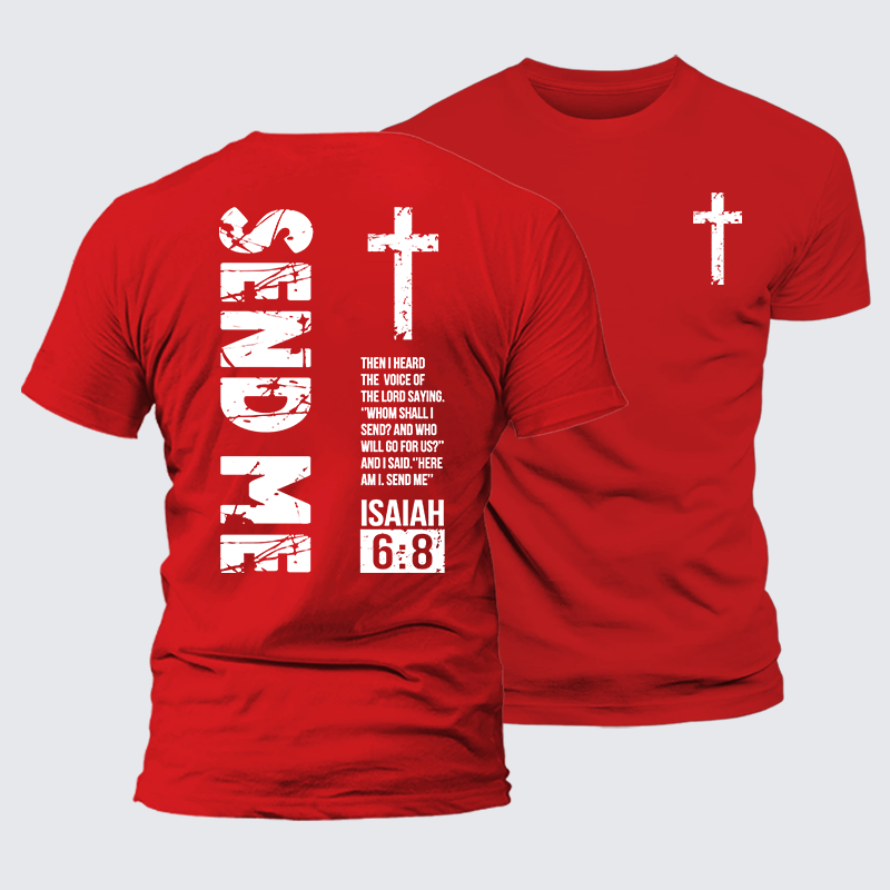 Send Me Isaiah 6:8 Jesus God Christian Cotton T-Shirt