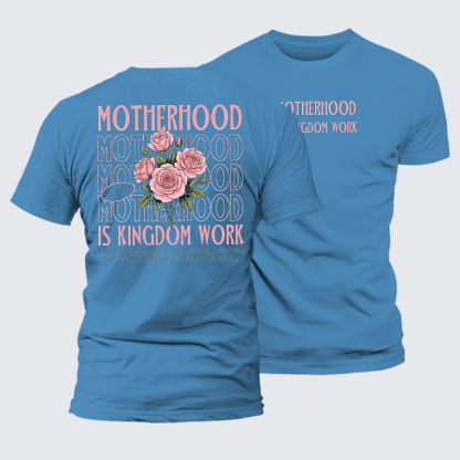 Motherhood Is Kingdom Work Jesus God Christian Premium Mercerized Cotton Tee