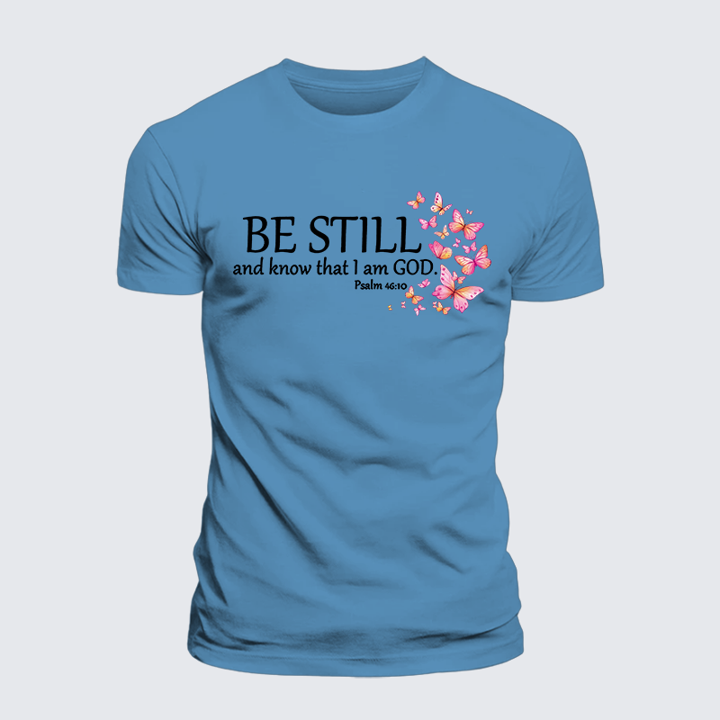 Be Still And Know That I Am God Jesus God Christian Premium Mercerized Cotton Tee