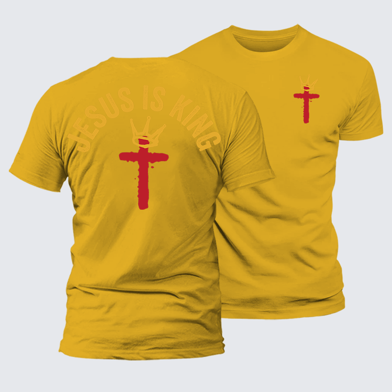 Jesus Is King Jesus God Christian Premium Mercerized Cotton Tee