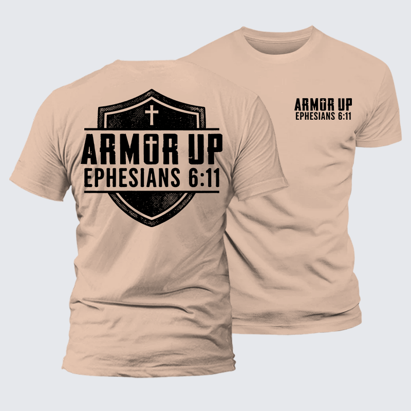 Armor Up Jesus God Christian Premium Mercerized Cotton Tee