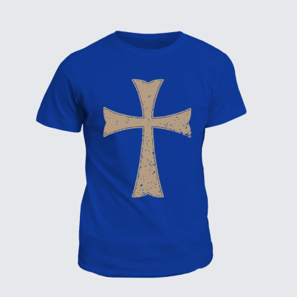 Knights Templar Crusader Cross Jesus God Christian Cotton T-Shirt