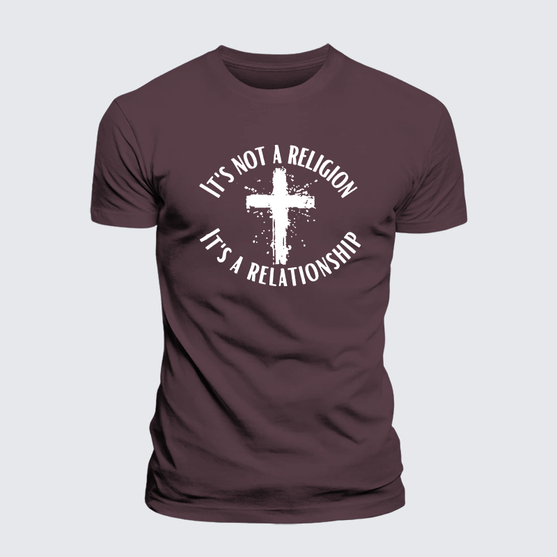 It's Not A Religion It's A Relationship Jesus God Christian Premium Mercerized Cotton Tee