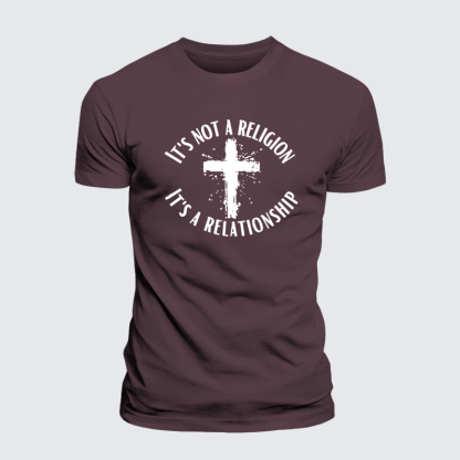 It's Not A Religion It's A Relationship Jesus God Christian Premium Mercerized Cotton Tee