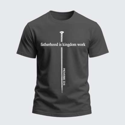 Heavyweight Cotton Tee - Fatherhood is Kingdom Work
