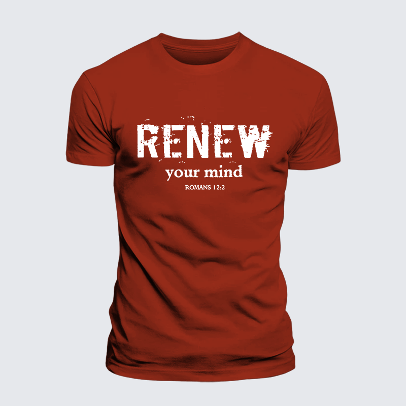 Renew Your Mind Jesus God Christian Premium Mercerized Cotton Tee