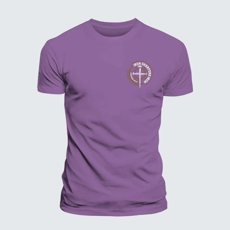 Iron Sharpens Iron - Proverbs 27:17 Jesus God Christian Premium Mercerized Cotton Tee