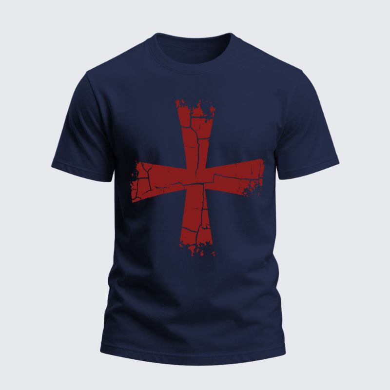 Heavyweight Cotton Tee - Knights Templar Crusader Cross