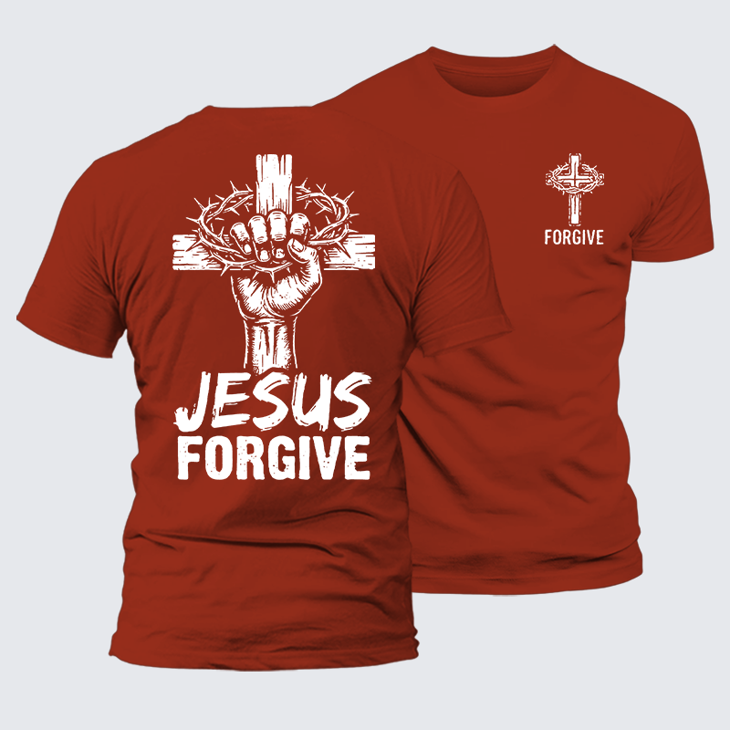 Jesus Forgiven Jesus God Christian Premium Mercerized Cotton Tee