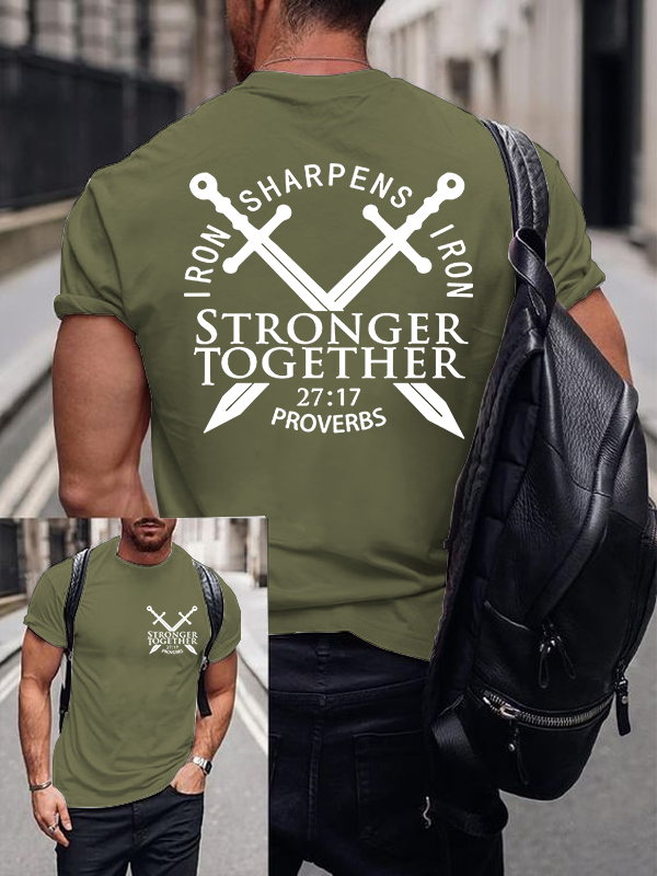 Stronger Together Jesus God Christian Cotton T-Shirt