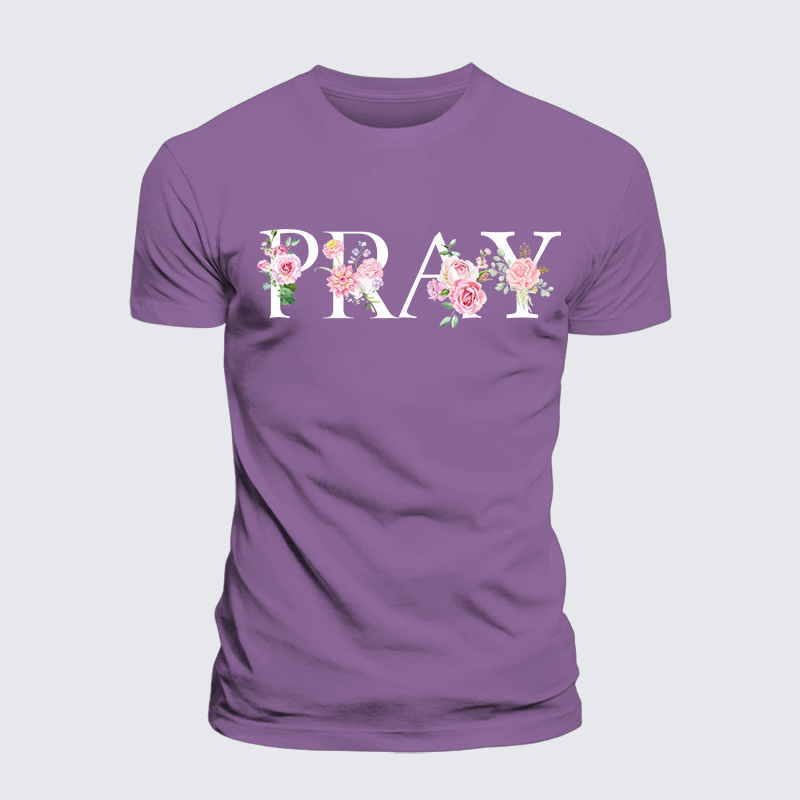 Pray Jesus God Christian Premium Mercerized Cotton Tee