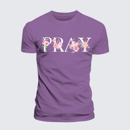 Pray Jesus God Christian Premium Mercerized Cotton Tee