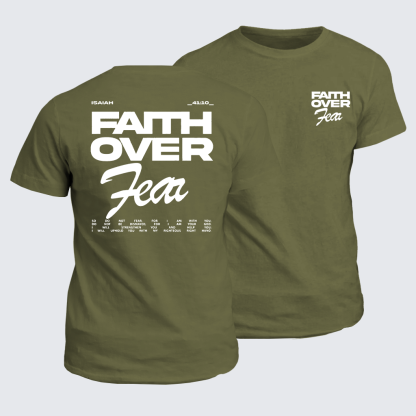 Faith Over Fear Jesus God Christian Cotton T-Shirt