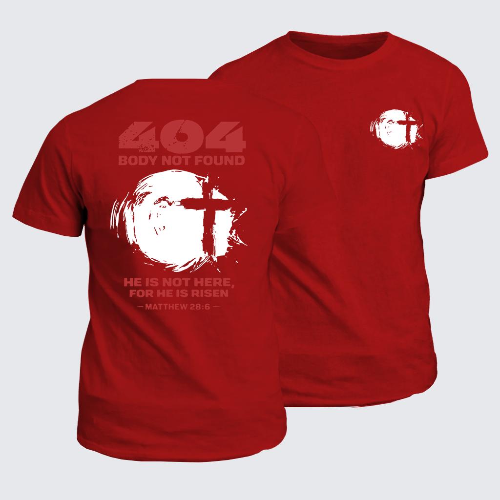 He Is Not Here,For He Is Risen Jesus God Christian Cotton T-Shirt