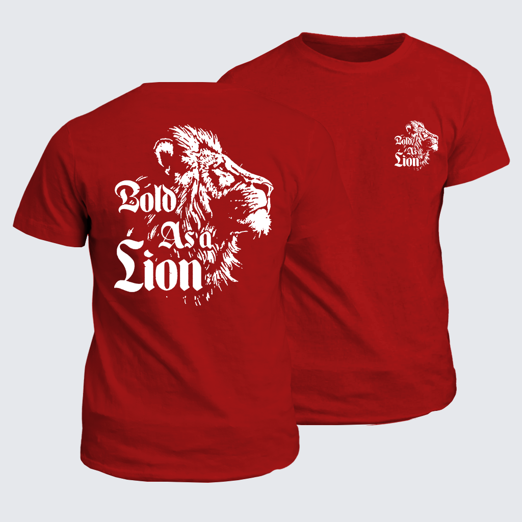 Bold As A Lion Jesus God Christian Cotton T-Shirt