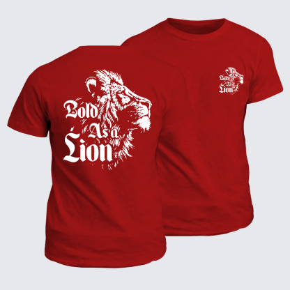 Bold As A Lion Jesus God Christian Cotton T-Shirt