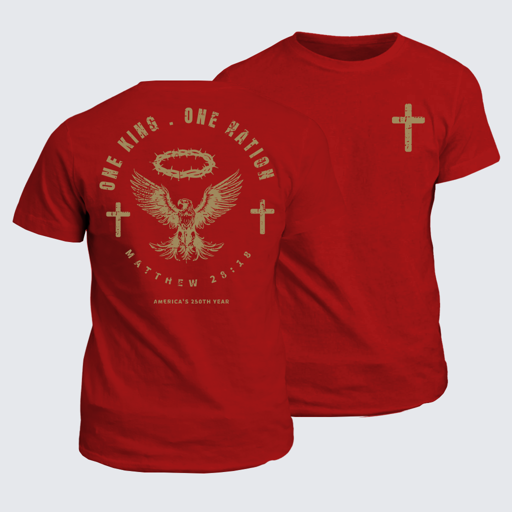 One King One Nation Jesus God Christian Cotton T-Shirt