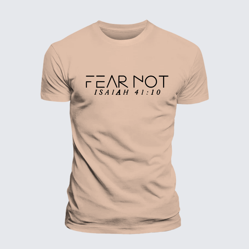 Fear Not Isaiah 41:10 Jesus God Christian Premium Mercerized Cotton Tee