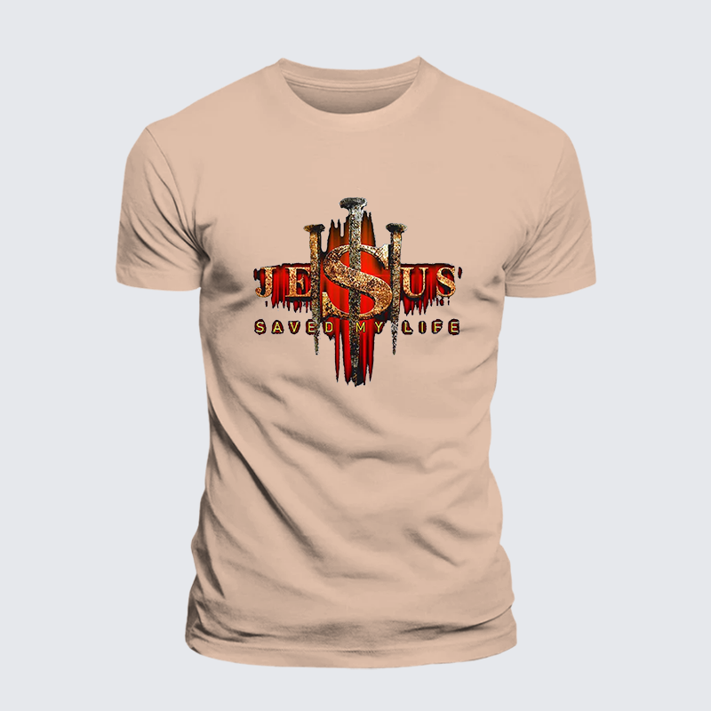Jesus Saved My Life Jesus God Christian Premium Mercerized Cotton Tee