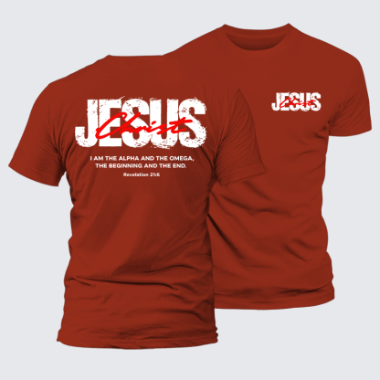 I Am The Alpha And Omega  Jesus God Christian Premium Mercerized Cotton Tee