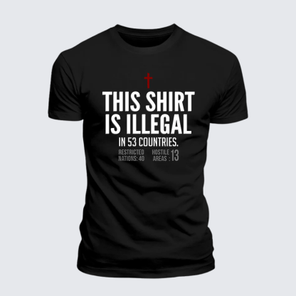 This Shirt is Illegal Jesus God Christian Premium Mercerized Cotton Tee